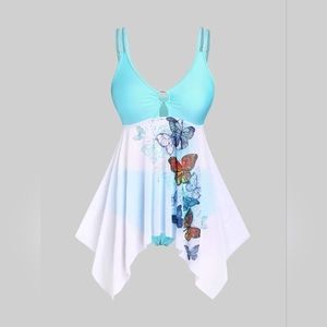 Handkerchief Butterfly tankini swimsuit set